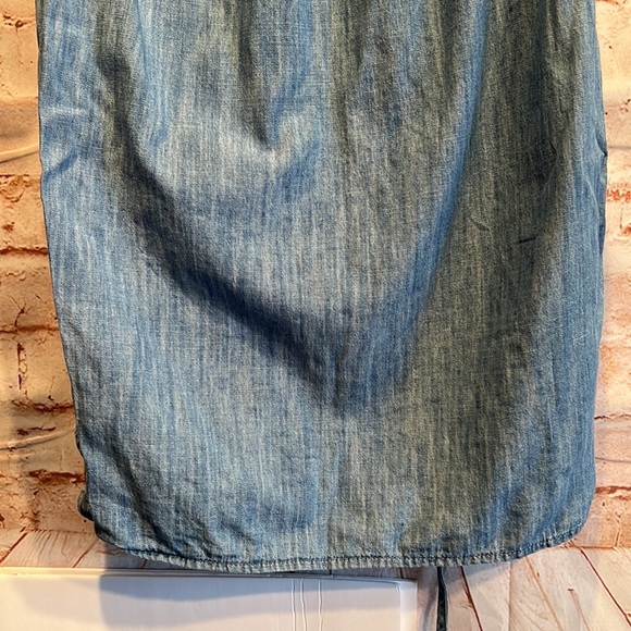Universal Threads Chambray sundress Square neck embroidered M above knee belt - Picture 3 of 8